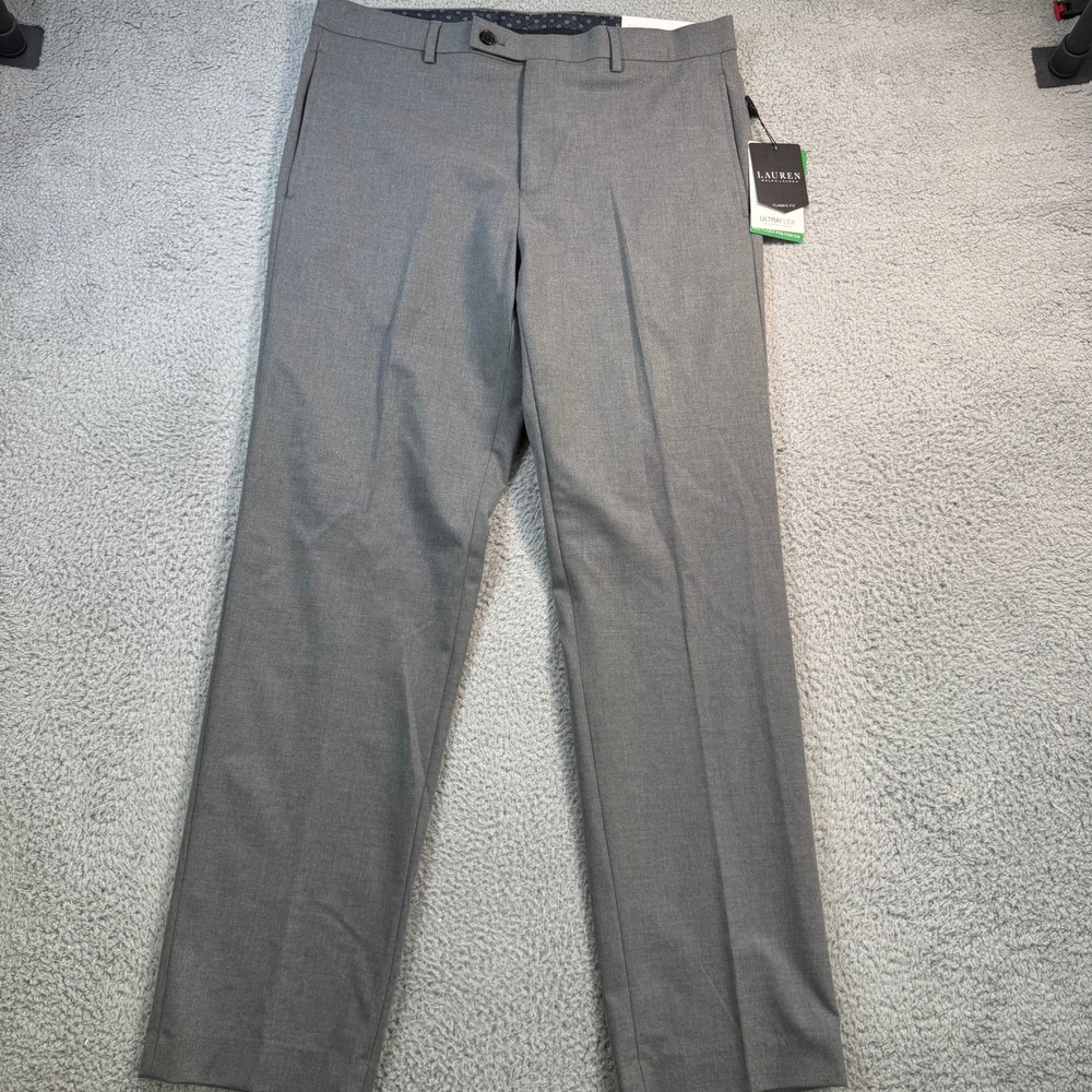 Lauren Ralph Lauren Mens Ultraflex Classic Fit Grey Dress Pants 34W x 32L NWT